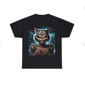 Iron Maiden Eddie Cat Parody Metal Fan Gift Unisex T-Shirt
